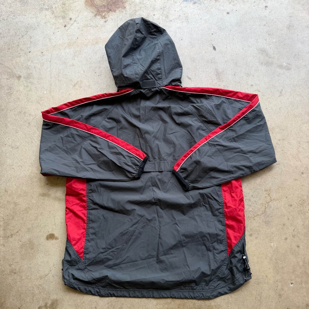 Prospirit Windbreaker Jacket Mens L Gray Red Full Zip Hooded Sporty Athleisure - Picture 3 of 11